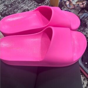 Vibrant Pink Slide Sandals- Nine West
